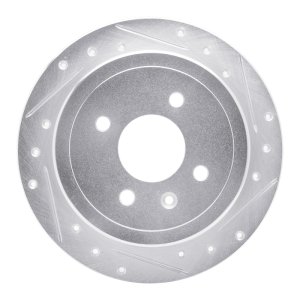 Chevrolet Spark EV Brake Rotor (1) - Rear Right - R1 Concepts - Drilled & Slotted - Silver - `14-`16